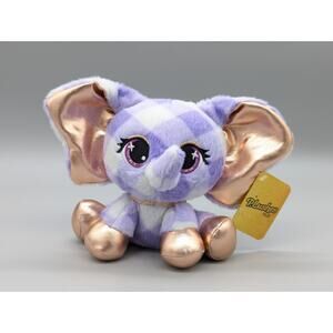 Gund P Lushes Pets Ella L'Phante 6" Plush Purple Rose Gold Baby Elephant